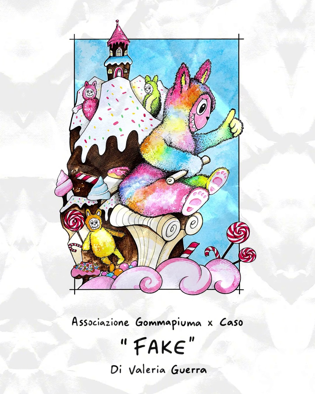 Bozzetto del carro allegorico "Fake" di Gommapiuma per caso – Carnevale di Fano 2027