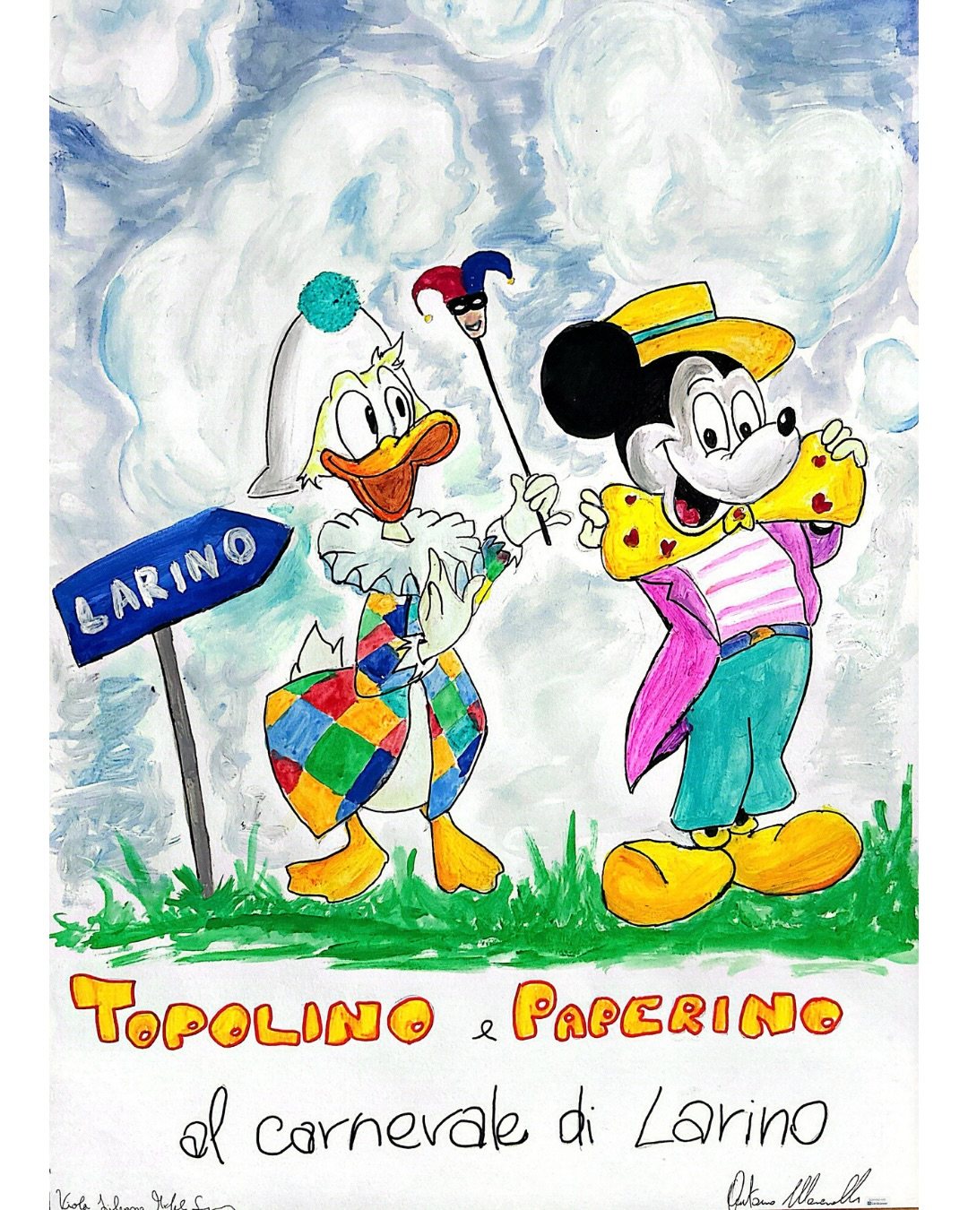 Bozzetto “Topolino e Paperino al carnevale di Larino”