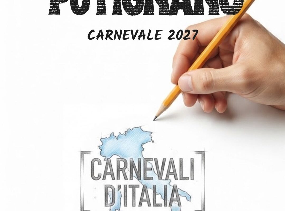 Copertina dei bozzetti del Carnevale di Putignano 2027 – Carnevali d'Italia