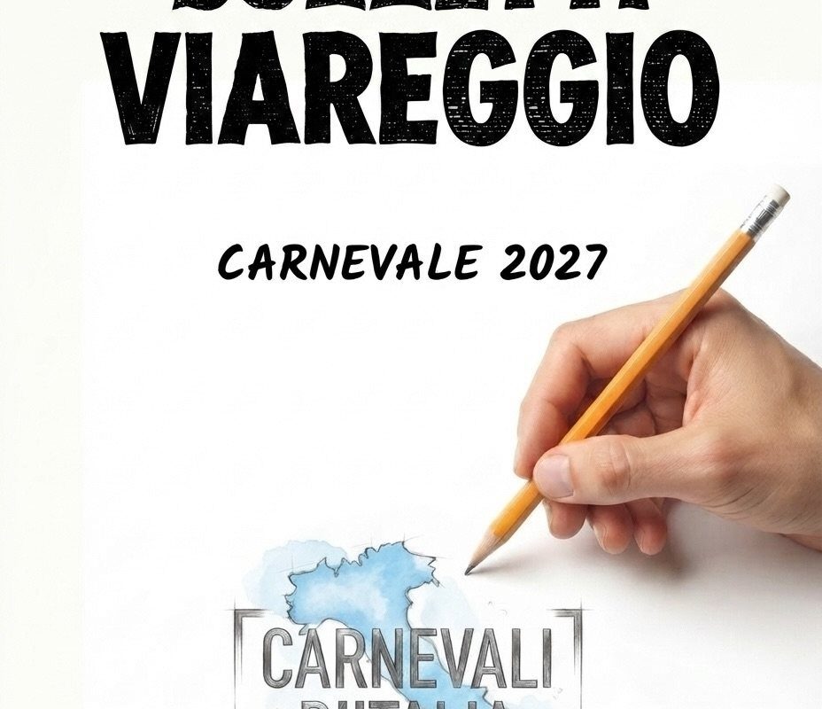 Copertina dei bozzetti del Carnevale di Viareggio 2027 – Carnevali d'Italia